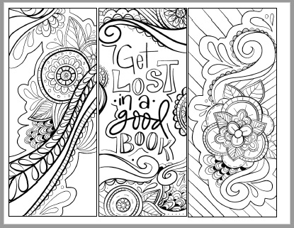 Printable Bookmarks to Color, Coloring Bookmarks