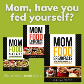 banner ad of all three mom food meal plans with text overlay.